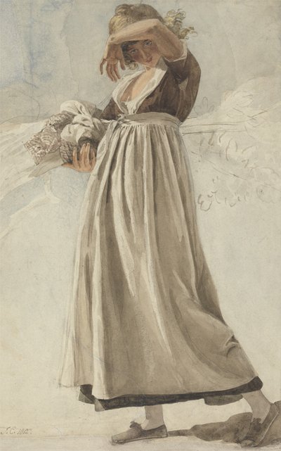 A Peasant Girl Shading Her Eyes, 1812 by Joshua Cristall
